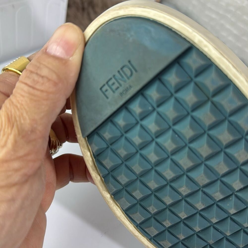 (N7) Fendi Monster leather slip-on sneakers, size 37, men's one shoe, right shoe - Picture 12 of 15